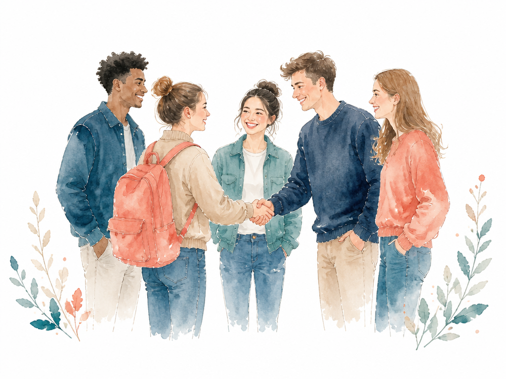 Aquarelle d'une personne rejoignant les bénévoles de la Jeunesse Pour l'Eau
